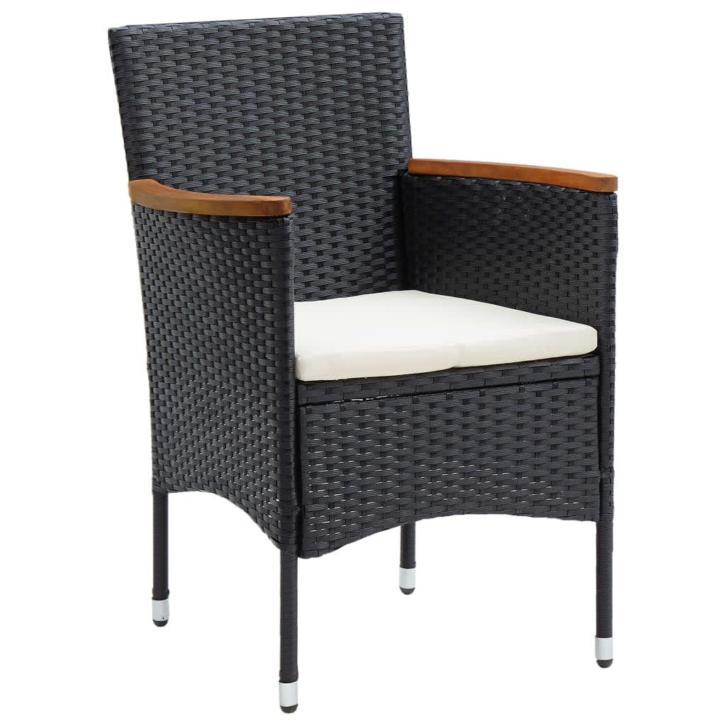 Vidaxl Set De Comedor De Jardín 7 Pzas Y Cojines Ratán Sintético Negro_3