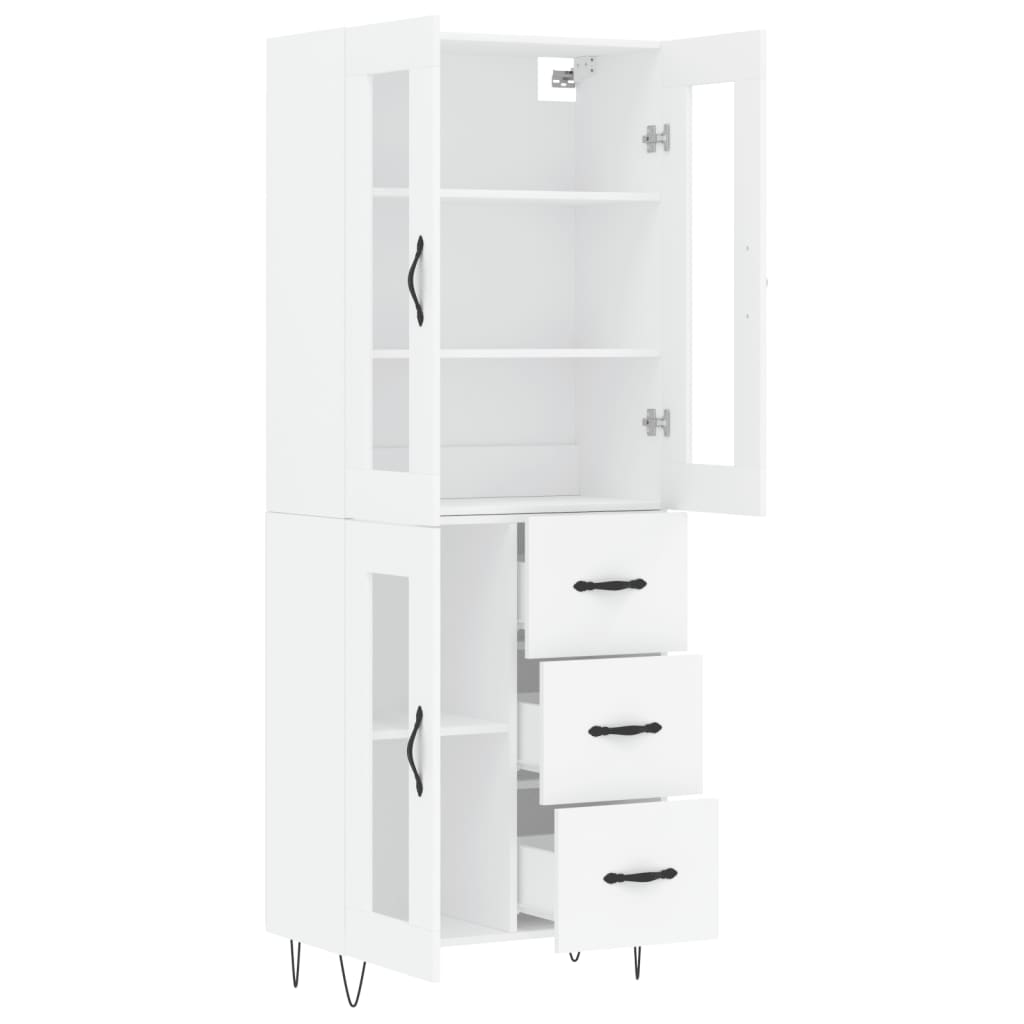 Aparador Alto Madera Contrachapada Blanco 69,5x34x180 Cm_3