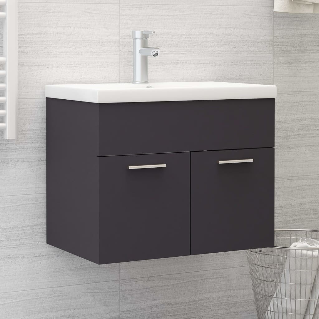 Mueble Con Lavabo Madera De Ingeniería Gris_0