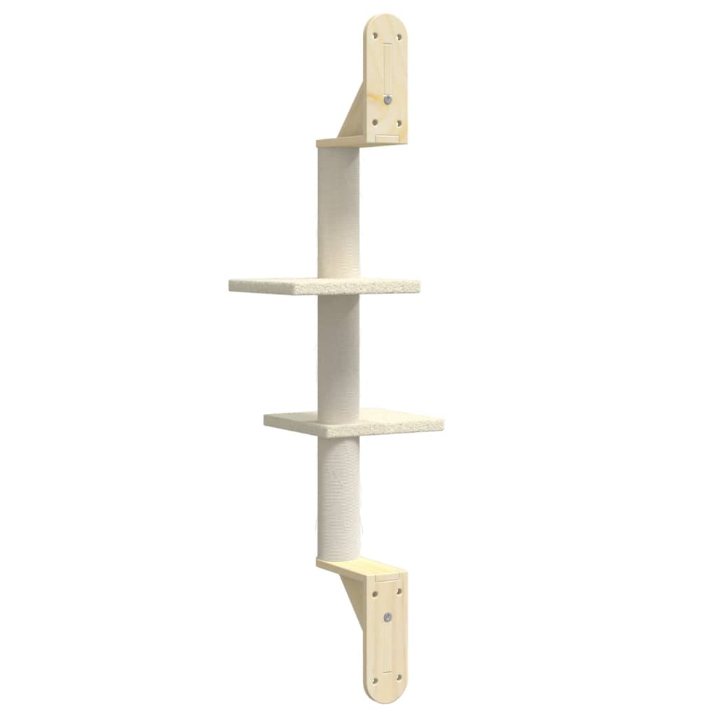 Árbol Rascador Para Gatos De Pared Crema 108 Cm_5