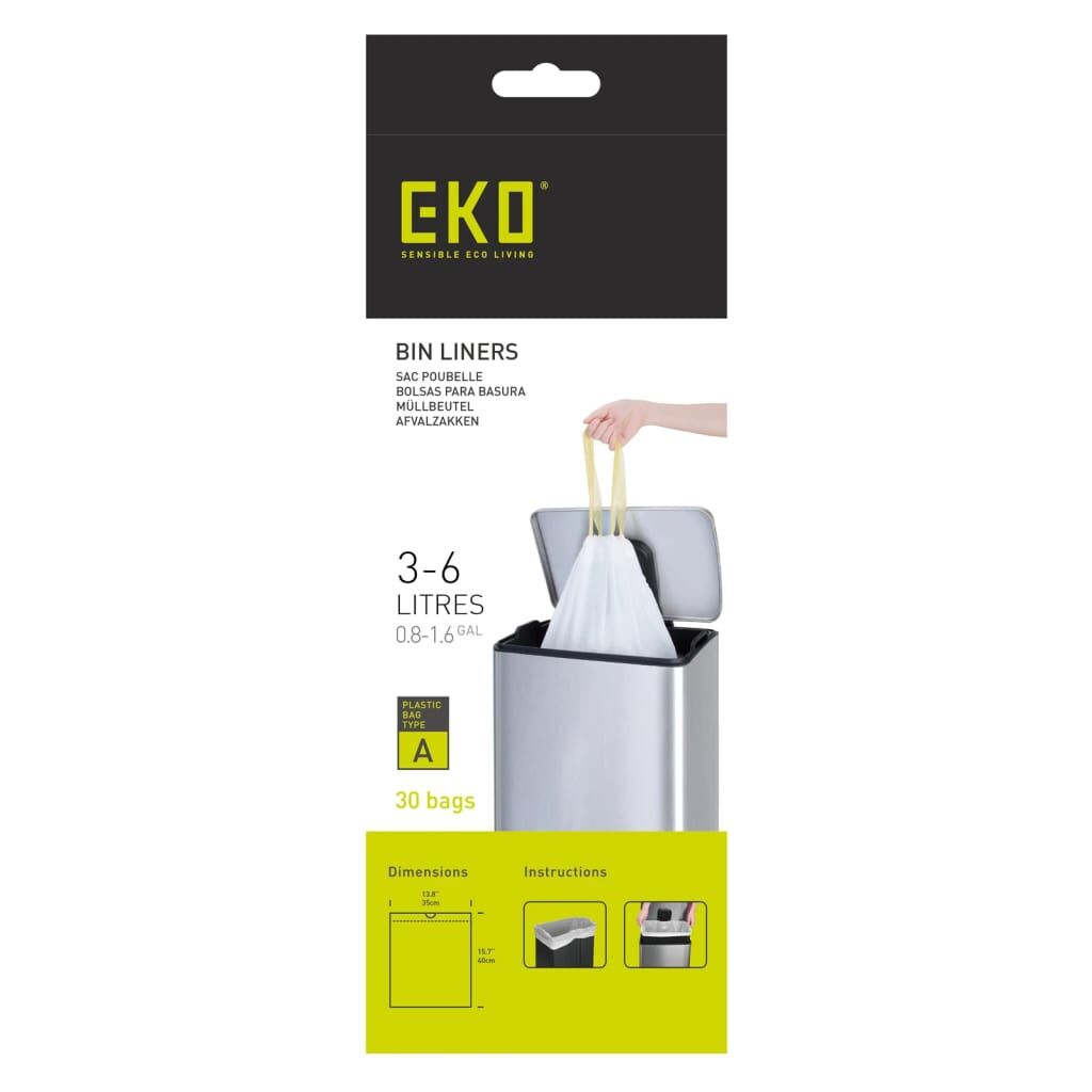 Eko Set De Bolsas De Basura a 3-6 L 24x30 Piezas Blanco_1