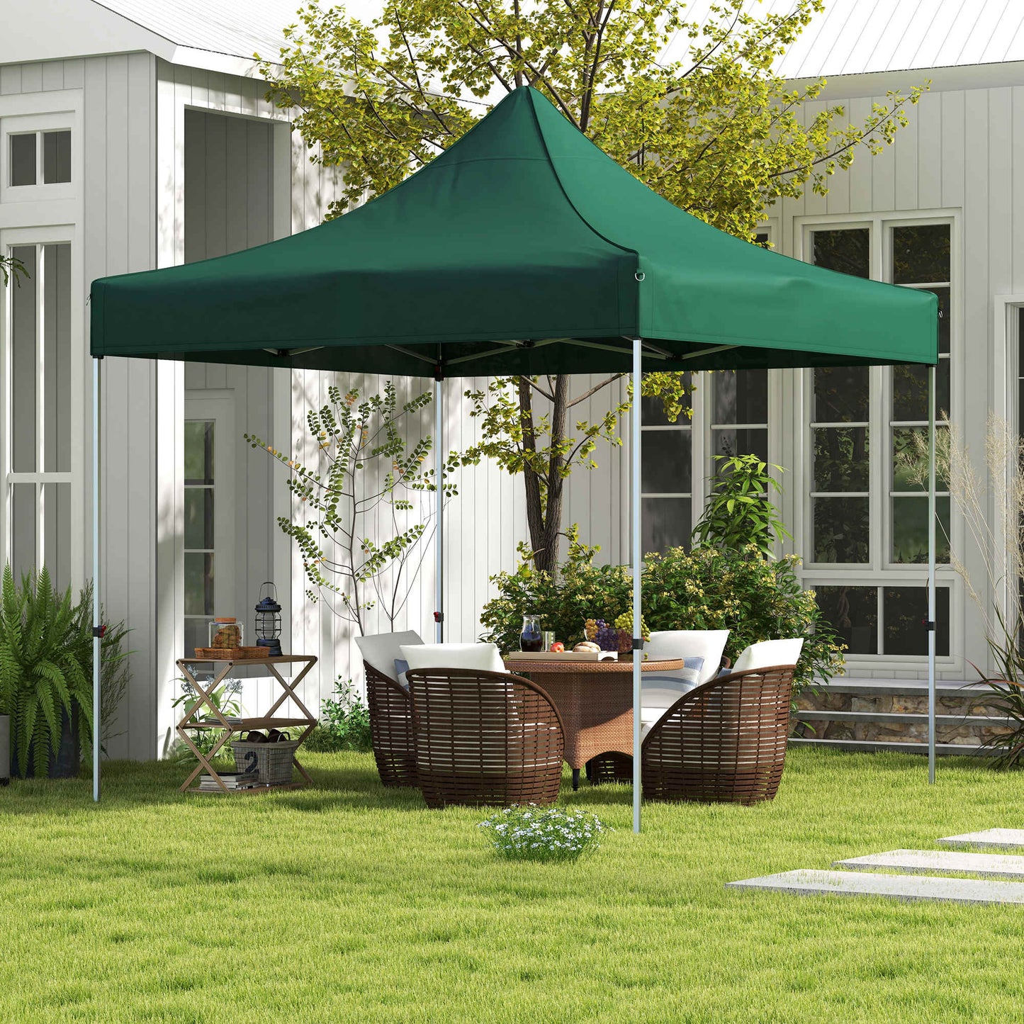 Outsunny Techo De Repuesto Para Carpa Plegable 3x3 M Impermeable Verde Oscuro_1