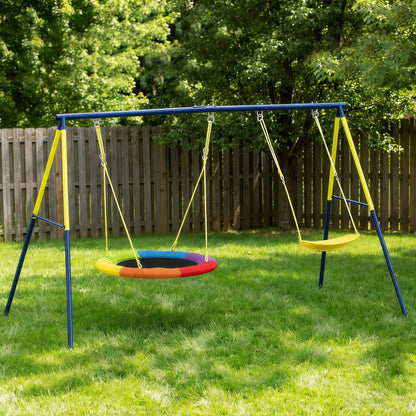 Aiyaplay Columpio Para Bebés Con 2 Columpios Cuerdas Ajustables Multicolor_4