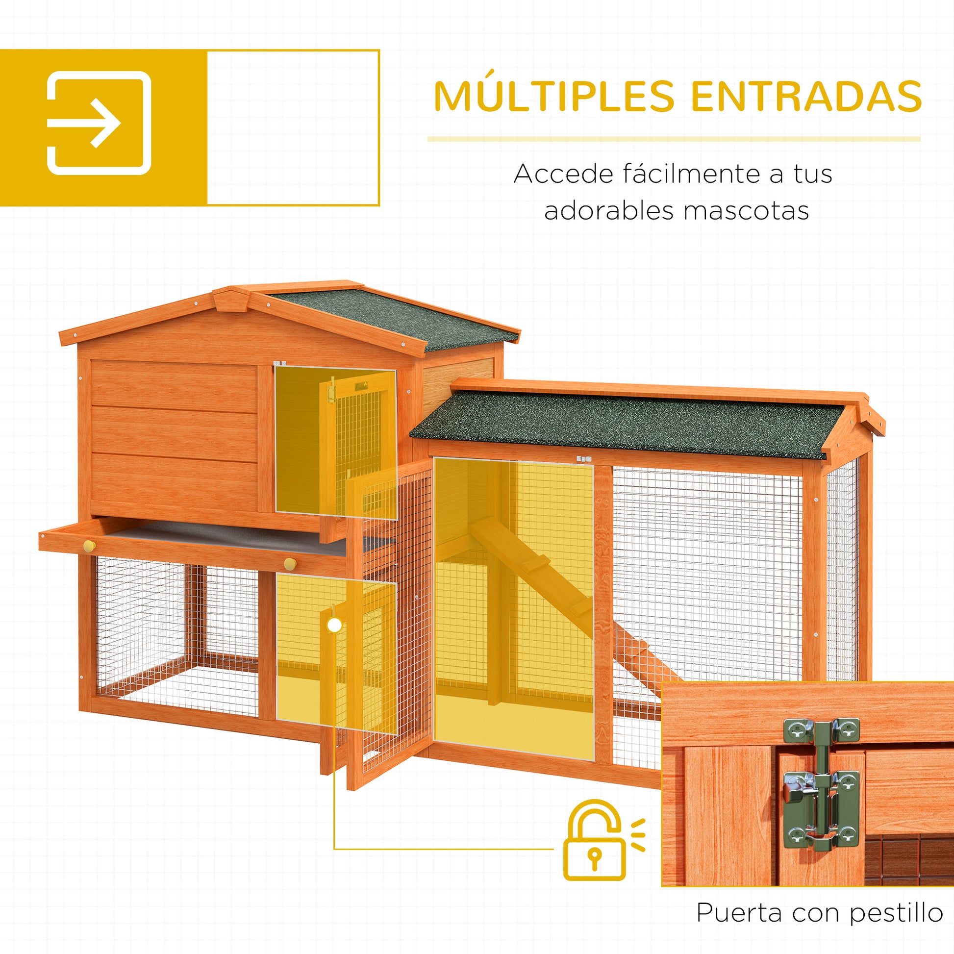 Pawhut Conejera De Madera De 2 Niveles_4