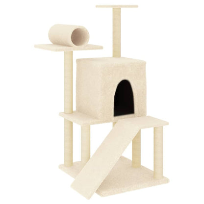 Vidaxl Rascador Para Gatos Con Postes De Sisal Color Crema 110,5 Cm_0