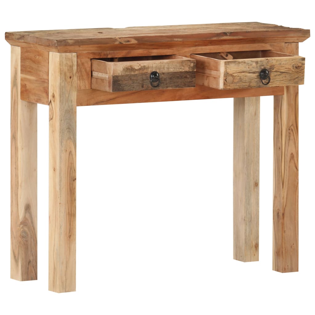 Mesa Consola Madera De Acacia Y Madera Reciclada 90,5x30x75cm_1