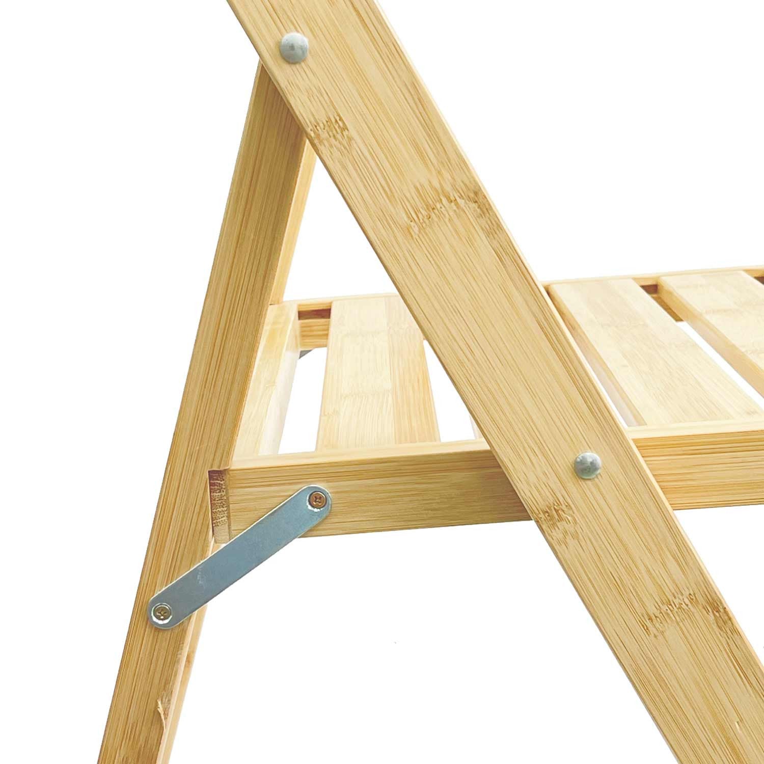 Pack 4 Sillas Plegables De Madera De Bambú 42.5x47.5x79cm O91_4