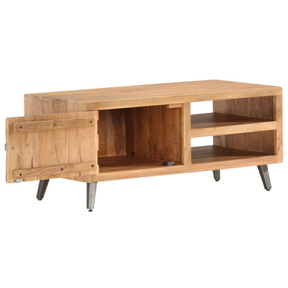 Mesa De Centro De Madera Maciza De Acacia 90x45x40cm_0