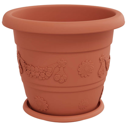 Macetas 24 Uds. Rojo Ladrillo Ø 34 X 28 Cm Plástico_4
