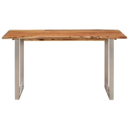 Mesa De Comedor Madera Maciza De Acacia 140x70x76 Cm_0