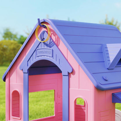 Aiyaplay Casita Infantil Exterior E Interior 3 En 1 Rosa Y Morado_3
