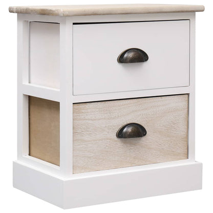 Mesitas Noche 2 Uds Madera Paulownia Blanco Natural 38x28x45cm_0