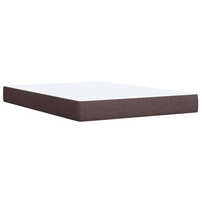 Cama Box Spring Con Colchón Tela Marrón Oscuro 140x200 Cm / Vetonek_1