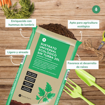 Sustrato Universal Sin Turba ECO Planeta Huerto 20 L