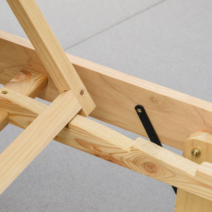 Outsunny Tumbona Madera Plegable Con Respaldo Ajustable 4 Posiciones 195x59x30cm_4