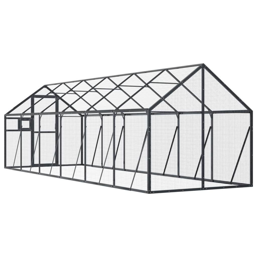 Vidaxl Pajarera De Aluminio Gris Antracita 1,79x6x1,85 M_4