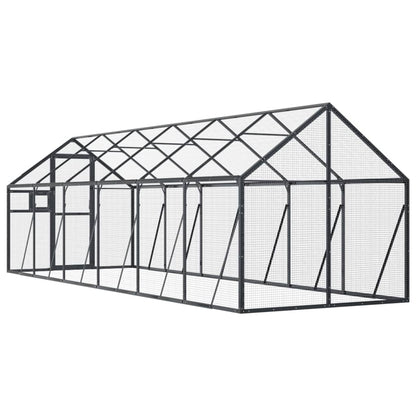 Vidaxl Pajarera De Aluminio Gris Antracita 1,79x6x1,85 M_4