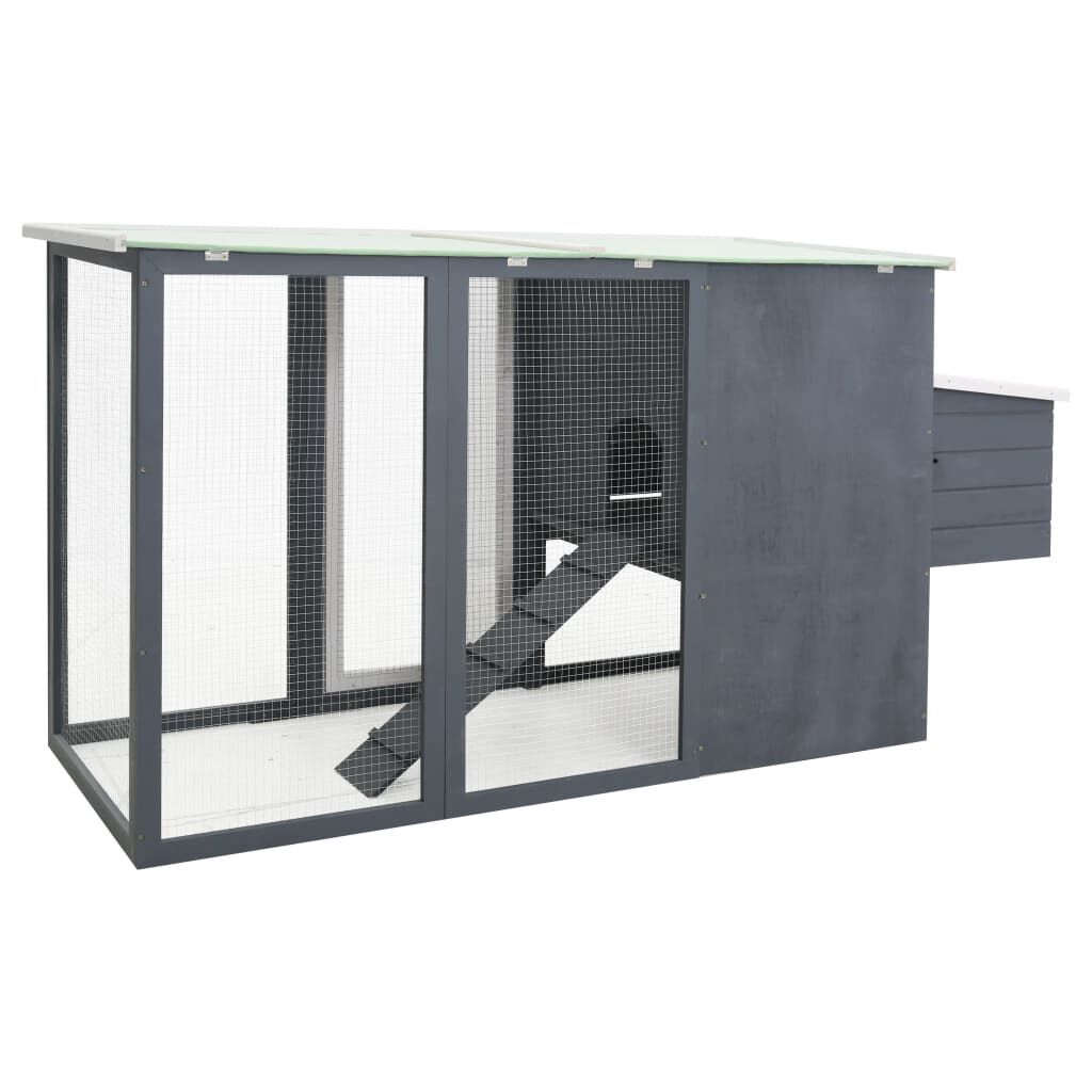 Vidaxl Gallinero Con 1 Jaula Para Huevos Madera Gris_3