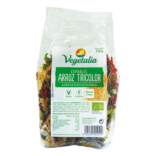 Espirales de Arroz tricolor Sin gluten BIO Vegetalia 250g