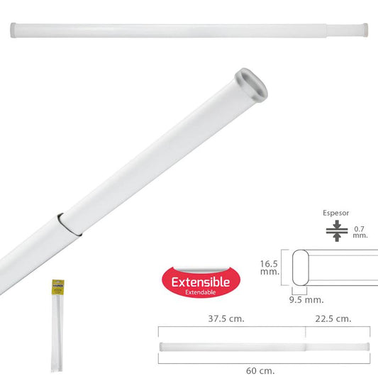 Barra Visillo Extensible 37.5/60 Cm. Con Muelle Presion Ajustable  (1 Pieza)_0