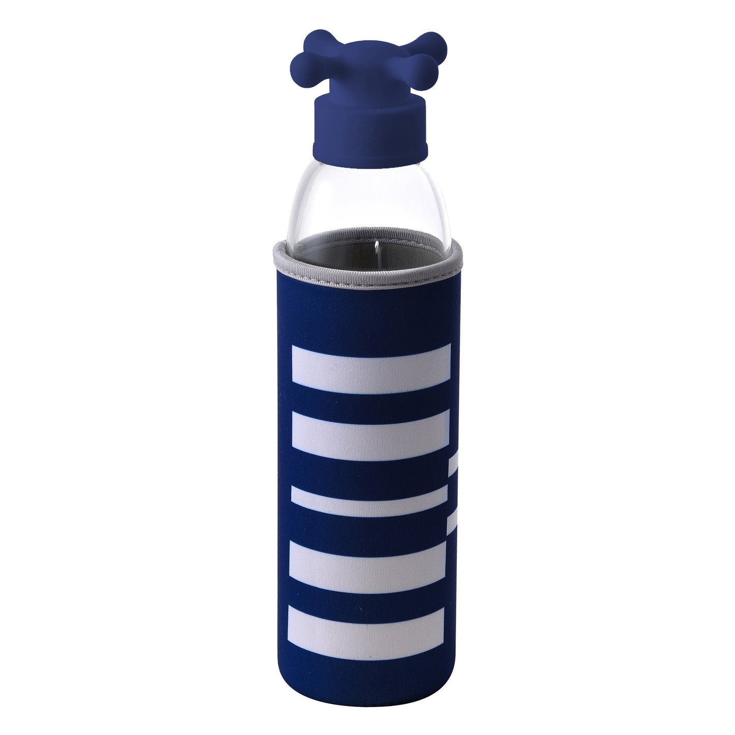 Botella De Agua 500ml Borosilicato Funda Azul Y Tapa De Grifo Rainbow Be_0