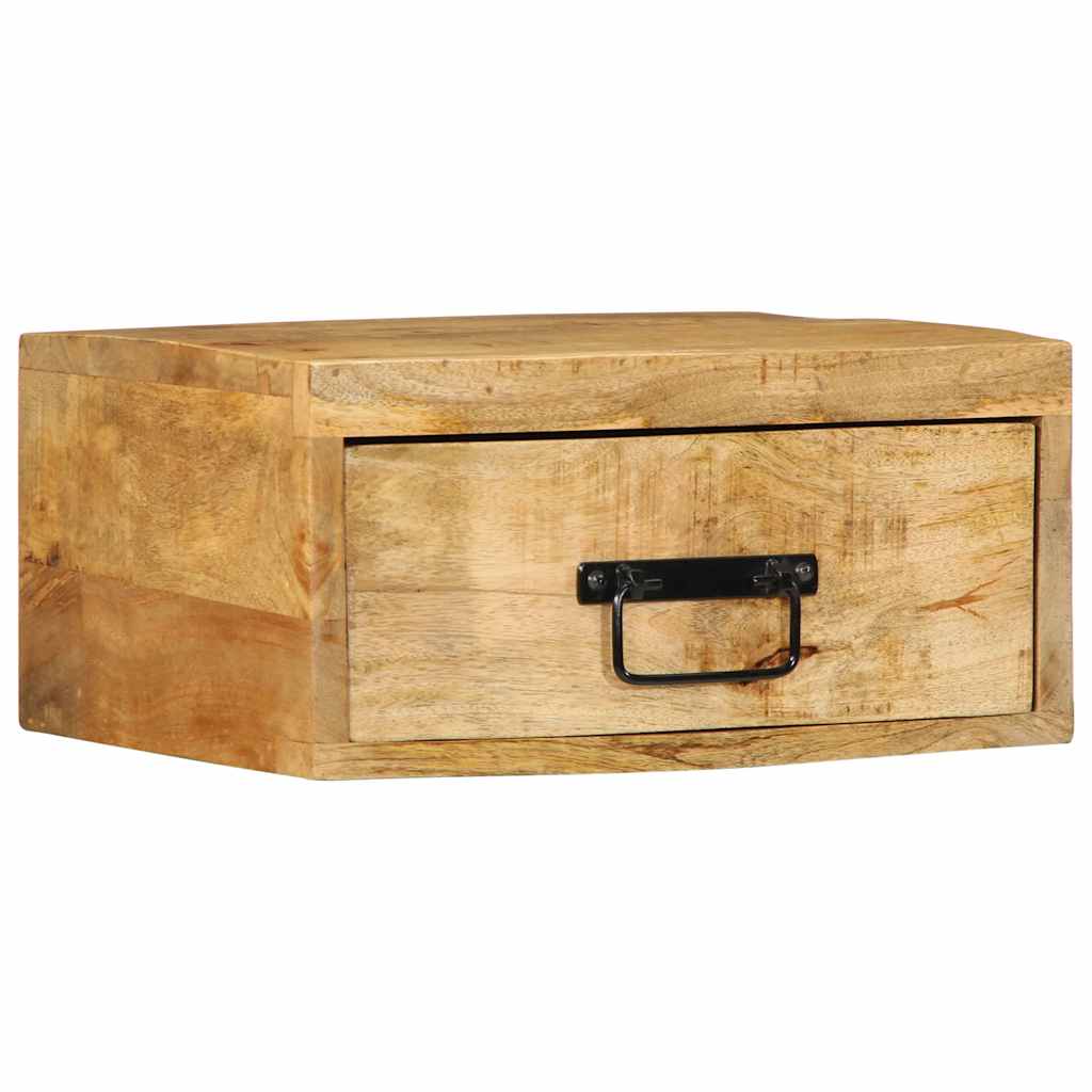 Mesita De Noche De Pared Madera Maciza De Mango Rugosa_1