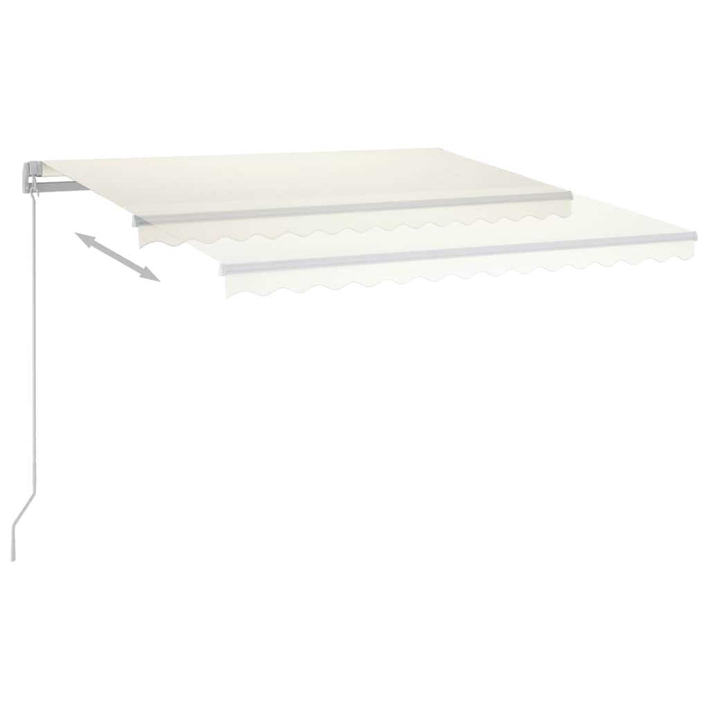 Toldo Manual Retráctil Con Led Crema 300x250 Cm_5