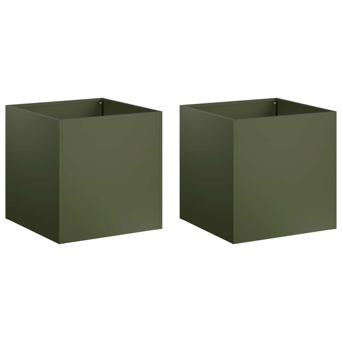 Macetero De Jardín 2 Uds. Verde Oliva 25 X 25 X 25 Cm_0