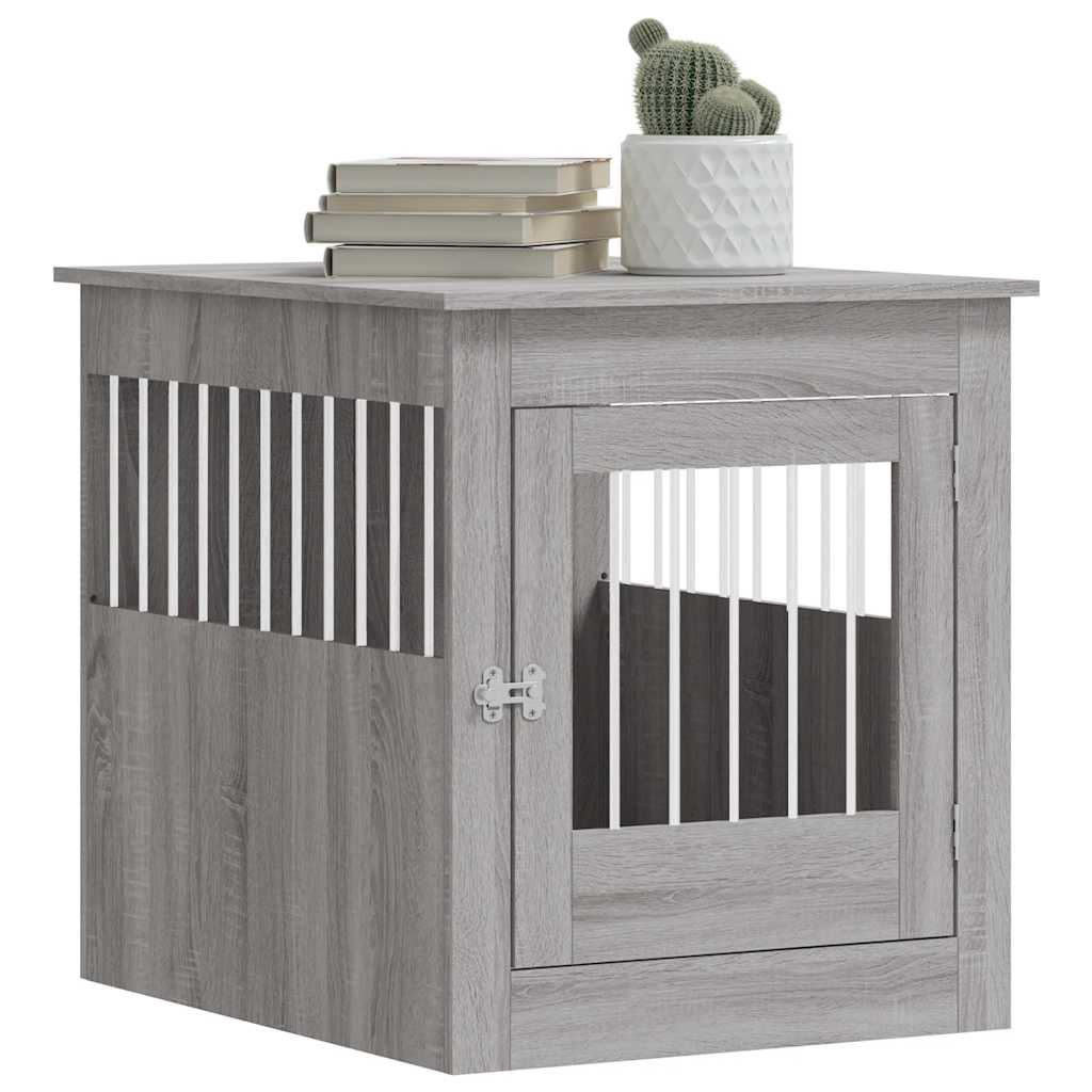 Jaula Para Perros Madera Ingeniería Gris Sonoma 64,5x80x71 Cm_3