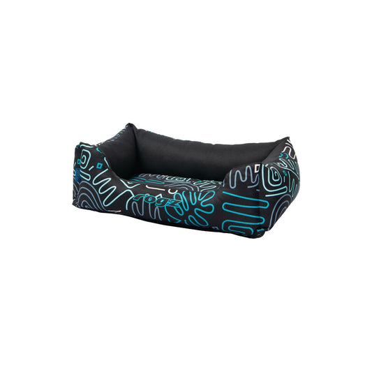 Cama Para Perro Rogz Graphix 76x51x26cm Estampado Doodle Talla M (12-22kg)_0
