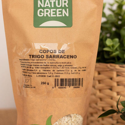 Copos de Trigo Sarraceno BIO Sin Gluten Naturgreen, 250 g