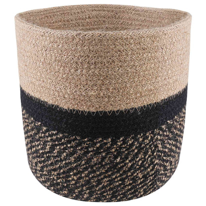Set De Macetas De Planta 2 Uds. Natural Y Negro Ø 21 X 21 Cm_0