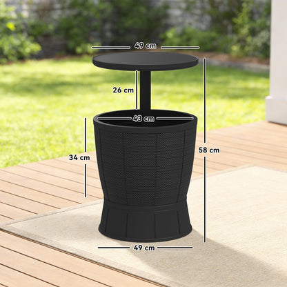Outsunny Mesa Nevera Para Exterior 41 L 3 En 1 Cool Bar Mesa Auxiliar Negro_2