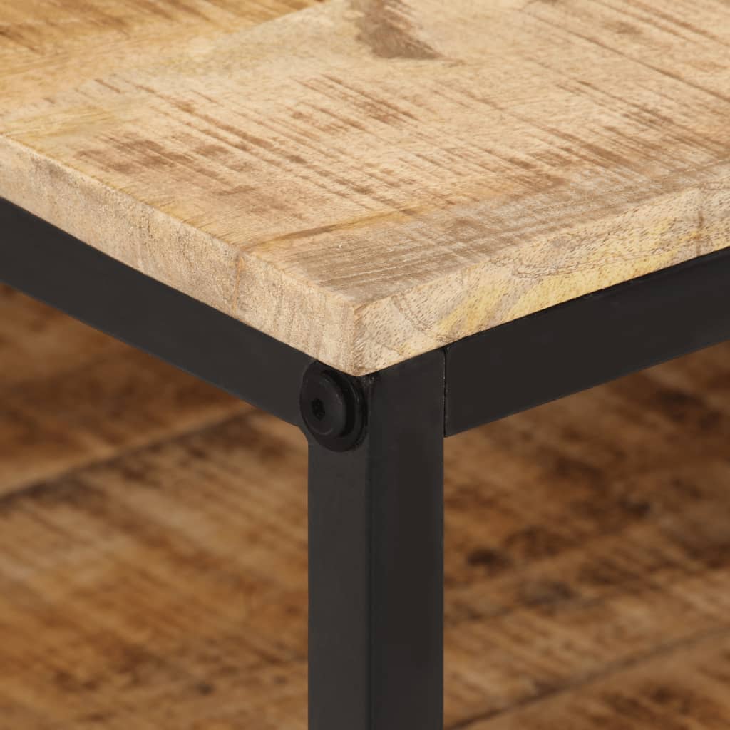 Mesa De Centro De Madera Maciza De Mango Rugosa 100x50x35 Cm_2