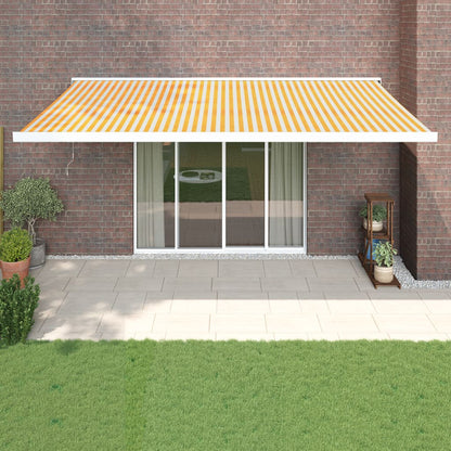 Toldo Retráctil Aluminio Y Tela Amarillo Y Blanco 5x3 M_1
