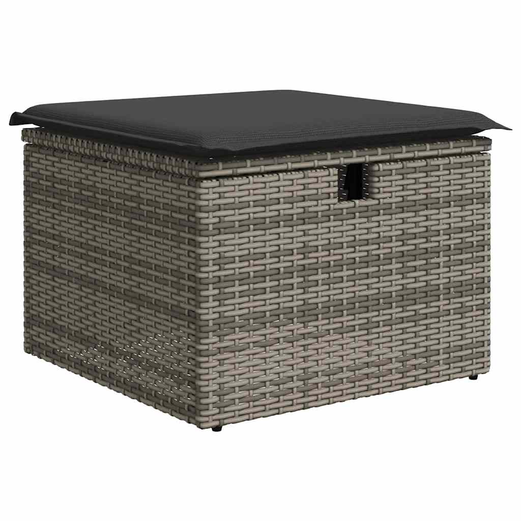 Set Sofás Jardín Y Cojines 5 Pzas Ratán Sintético Acacia Gris / Vetonek_4