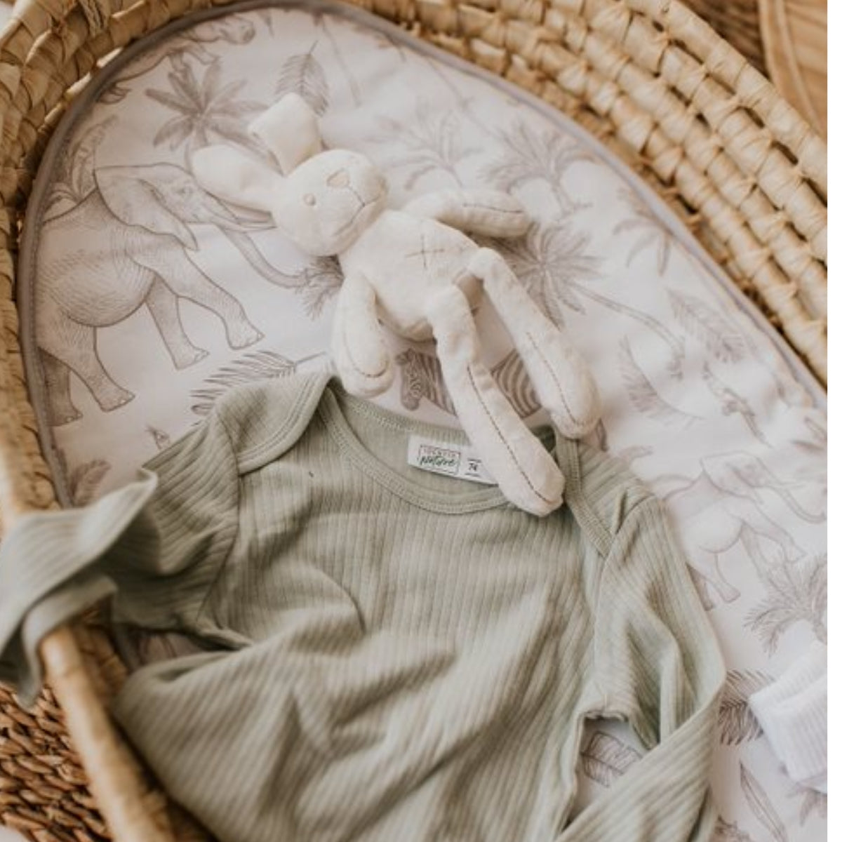 Pack 2 Bajeras Capazo Algodón Satinado 80x35 Boho Grey_2