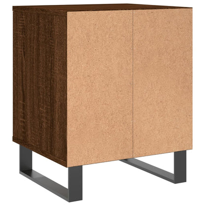 Mesita De Noche Madera De Ingeniería Marrón Roble 40x35x50 Cm_4