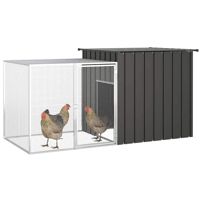 Vidaxl Jaula De Gallinas Acero Galvanizado Antracita 200x91x100 Cm_1