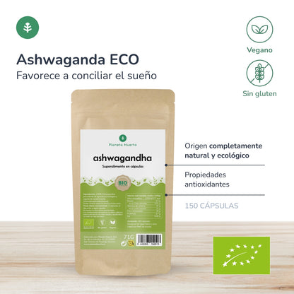 Ashwagandha BIO Planeta Huerto 150 cápsulas