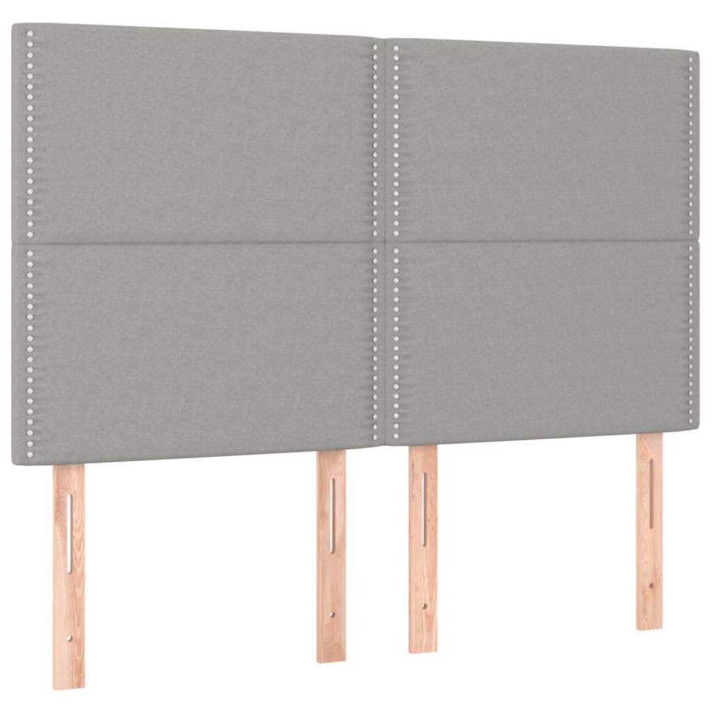Estructura De Cama Con Cabecero De Tela Gris Claro 140x200 Cm / Vetonek_5