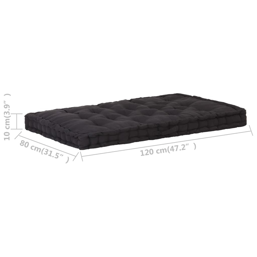 Vidaxl Cojín Para Palés Algodón Negro 120x80x10 Cm_2