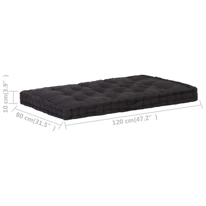 Vidaxl Cojín Para Palés Algodón Negro 120x80x10 Cm_2