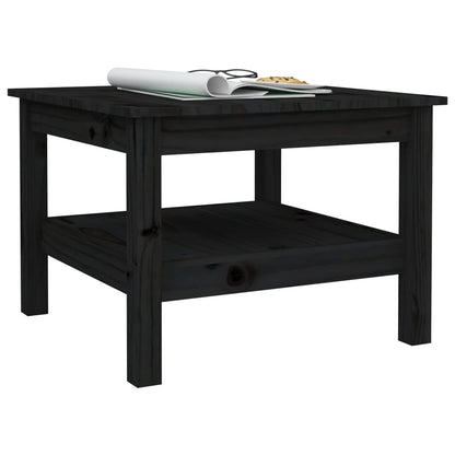 Mesa De Centro De Madera Maciza De Pino Negro 55x55x40 Cm_3