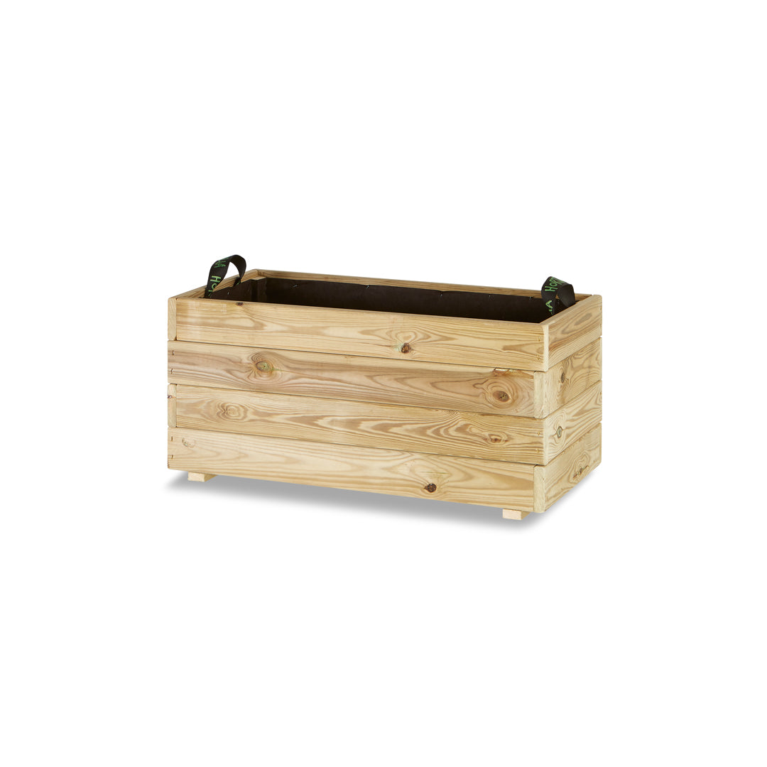 Jardinera Rectangular De Madera Tratada 80x40x40 Cm Ghio Hortalia_0