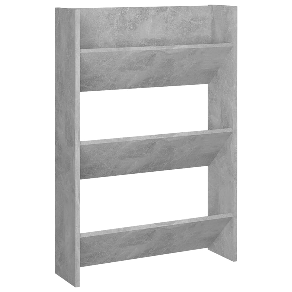 Vidaxl Zapateros De Pared 2 Uds Contrachapada Gris Hormigón 60x18x90cm_4