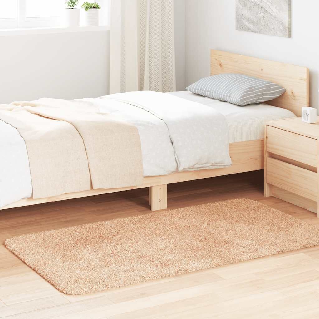 Vidaxl Alfombra Peluda De Pelo Largo Navarra Beige 80x150 Cm Poliéster_1