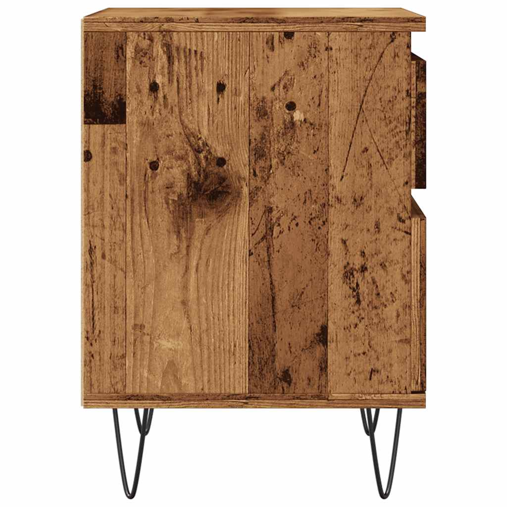 Mesita De Noche Madera Ingeniería Madera Envejecida 40x35x50 Cm_4