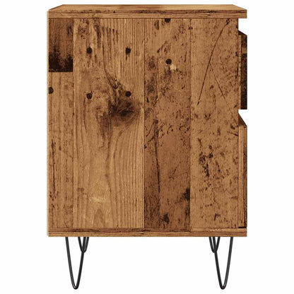 Mesita De Noche Madera Ingeniería Madera Envejecida 40x35x50 Cm_4