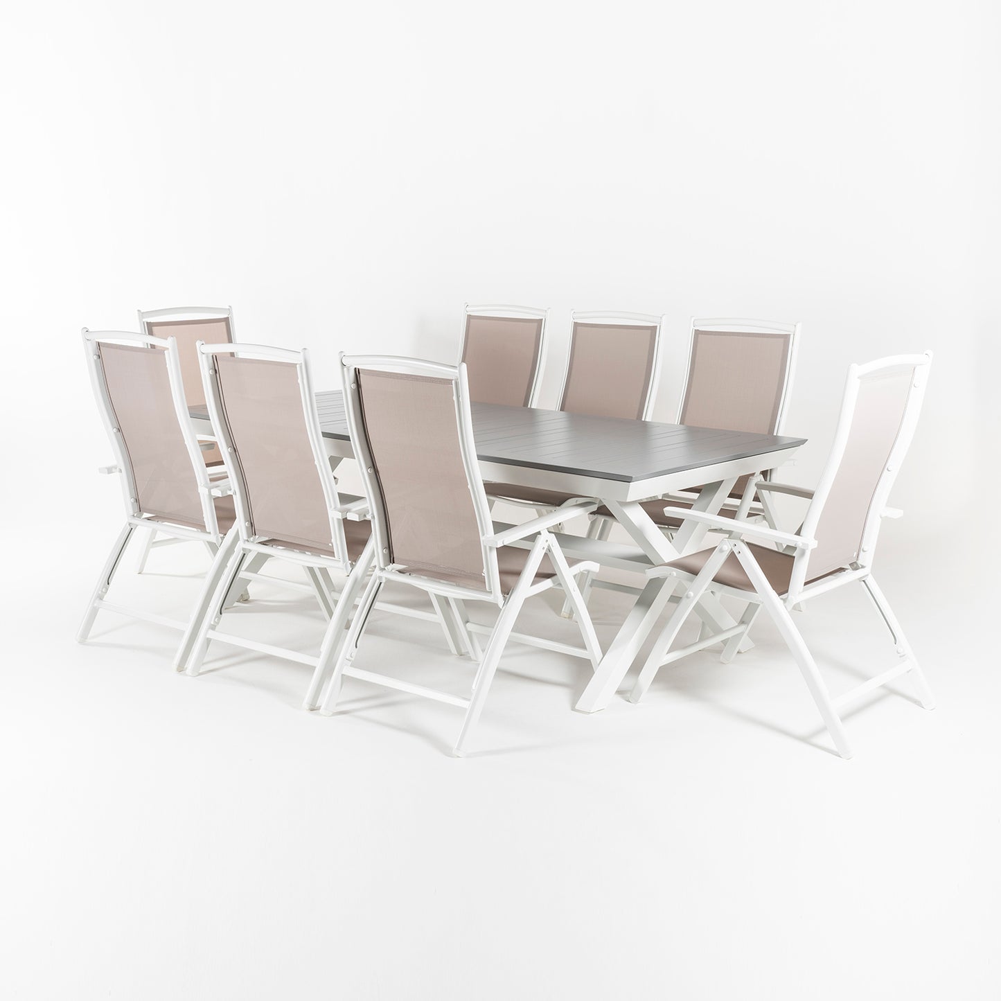 Conjunto De Jardín Mesa Extensible 215-295 Y 8 Sillones De Posiciones_2